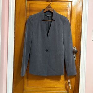 Amanda & Chelsea Pewter Grey Mandarin Collar Blazer Women’s 4